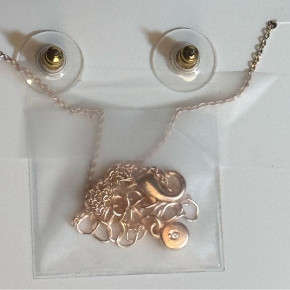 LC Lauren Conrad Opalescent Penguin Necklace and Earring Set in Rose Gold Tone - Picture 8 of 8